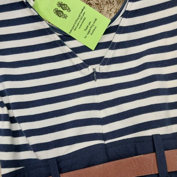 3083 Size Small Charming Charlie Navy Blue And White Stripe Dress. NWT - Picture 5 of 7